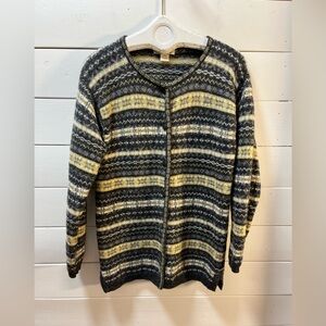 SAN FRANCISCO COLLECTION Vintage Striped Cardigan – Gray & Yellow – M